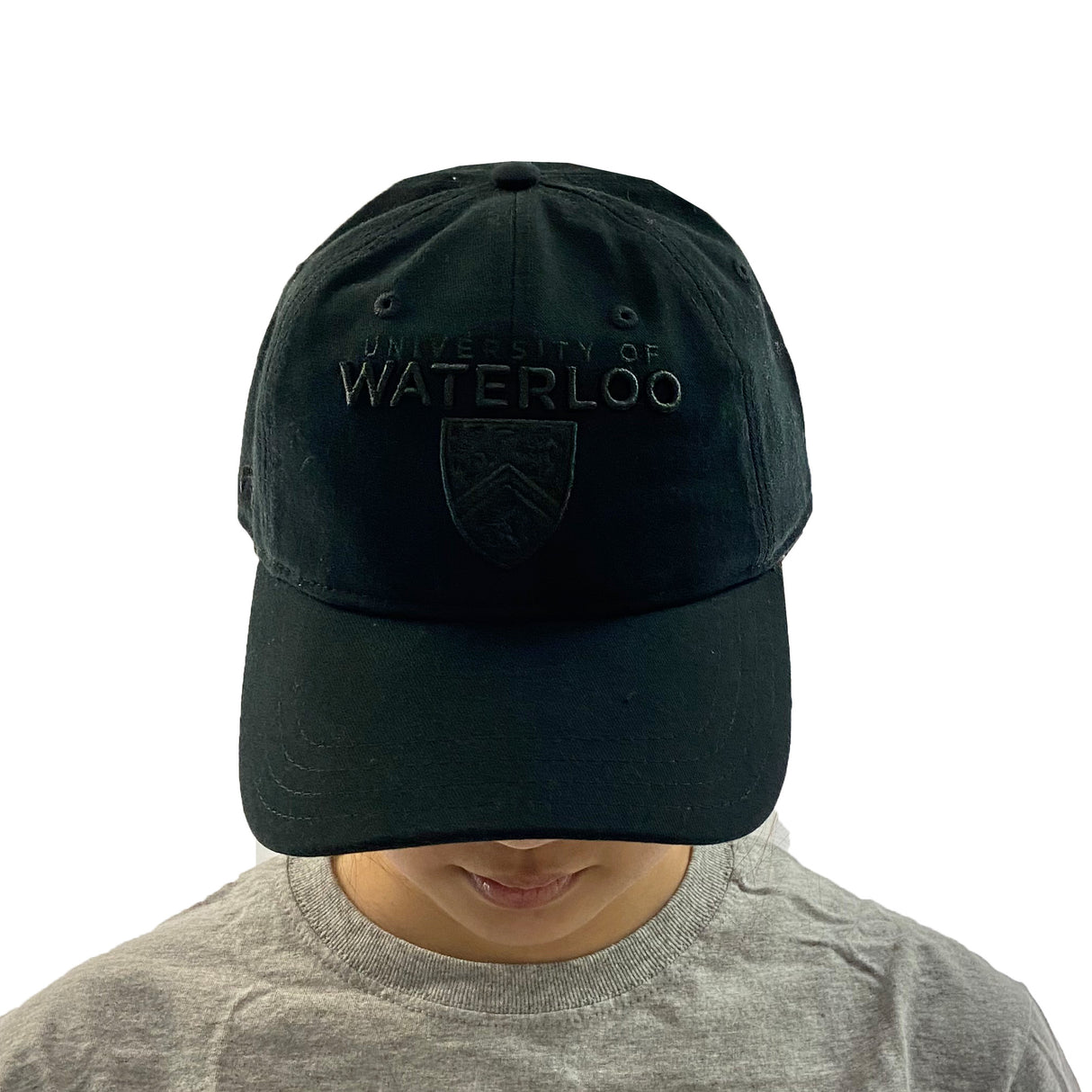 Alternate view of UWaterloo Black Monochrome Dad Hat Colour: Black