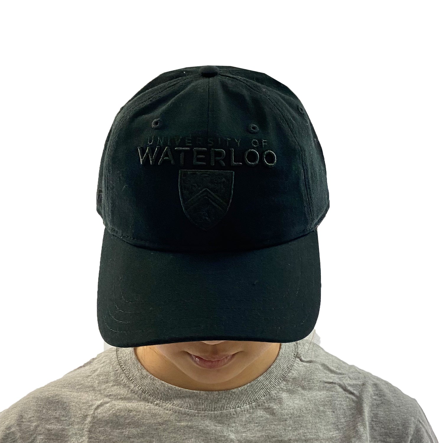 Alternate view of UWaterloo Black Monochrome Dad Hat Colour: Black