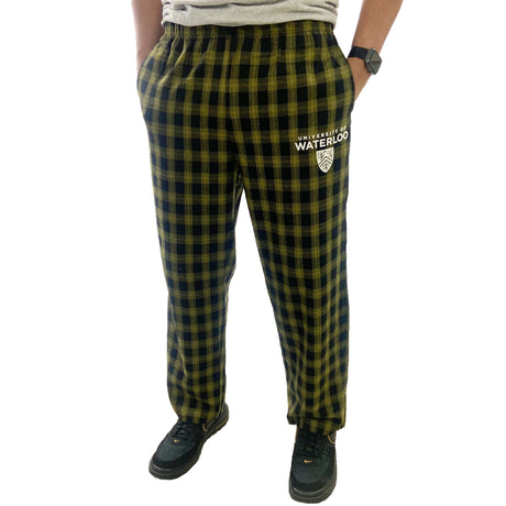 Alternate view of UWaterloo Plaid Pajama Pants Colour: G O L D A N D B L A C K