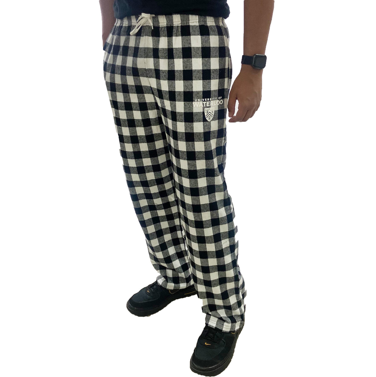 Alternate view of UWaterloo Plaid Pajama Pants Colour: Black