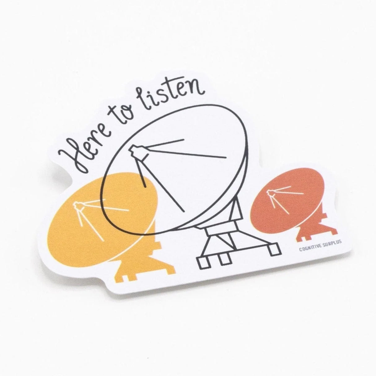 Picture of Cognitive Surplus Eco Friendly Sticker - HereToListenVLA