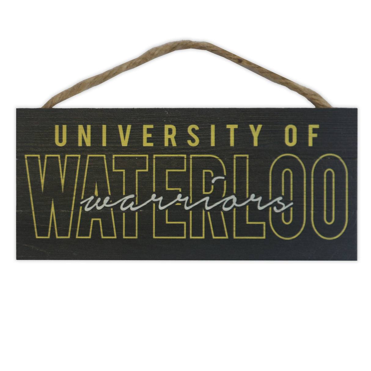 Picture of UWaterloo Warriors Wood Plank Hanging Sign