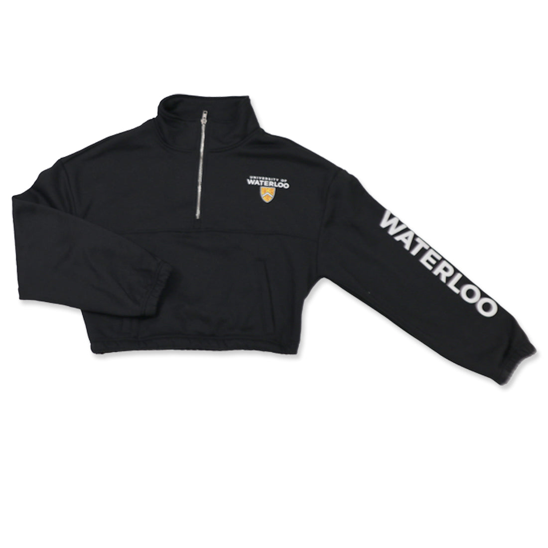 Picture of Cropped Quarter-Zip Mock neck - Black