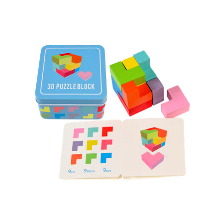 Picture of 3D Wooden Block Puzzle with Tin