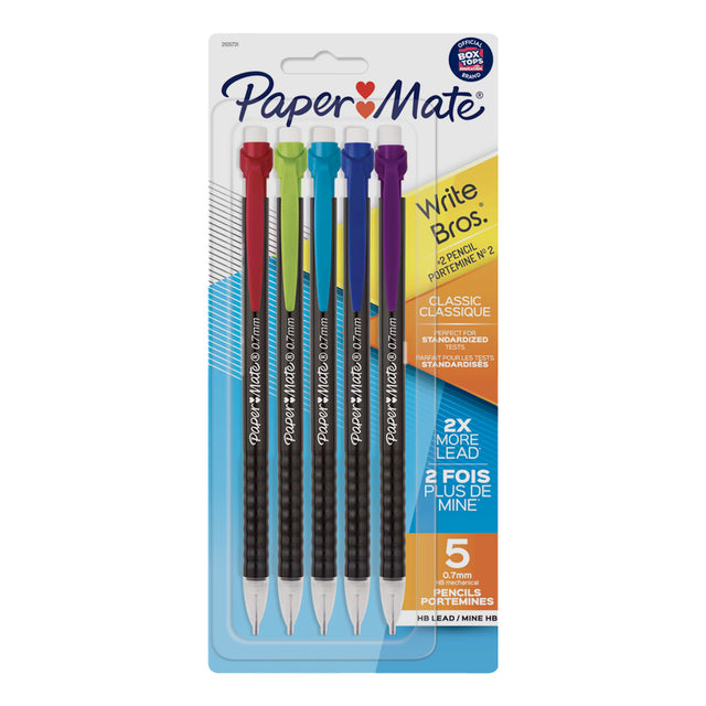 Picture of Papermate Write Bros Mechanical Pencil 0.7mm 5pk Colour: Multi