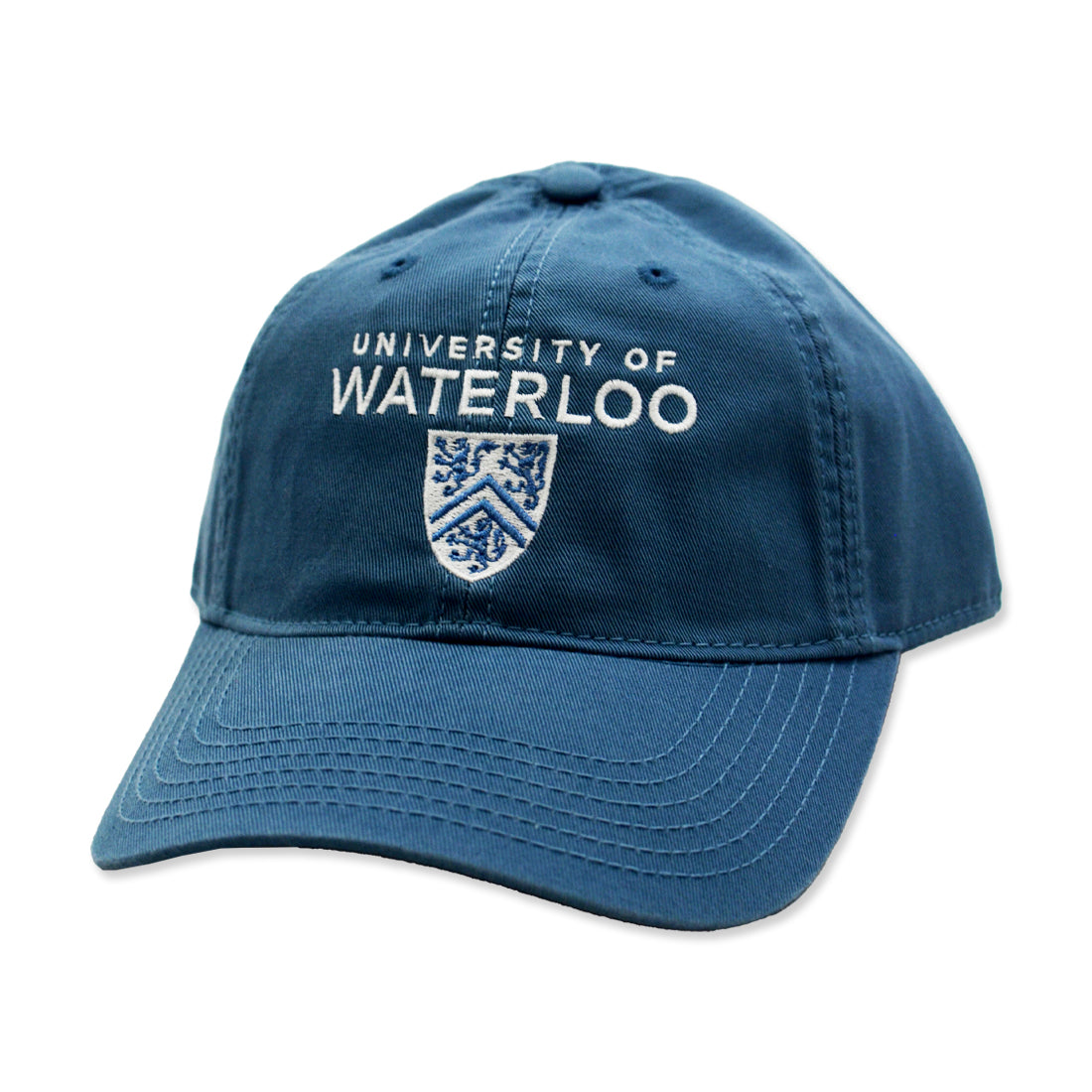 Picture of UWaterloo Shield Relaxed Twill Hat Colour: Lake Blue