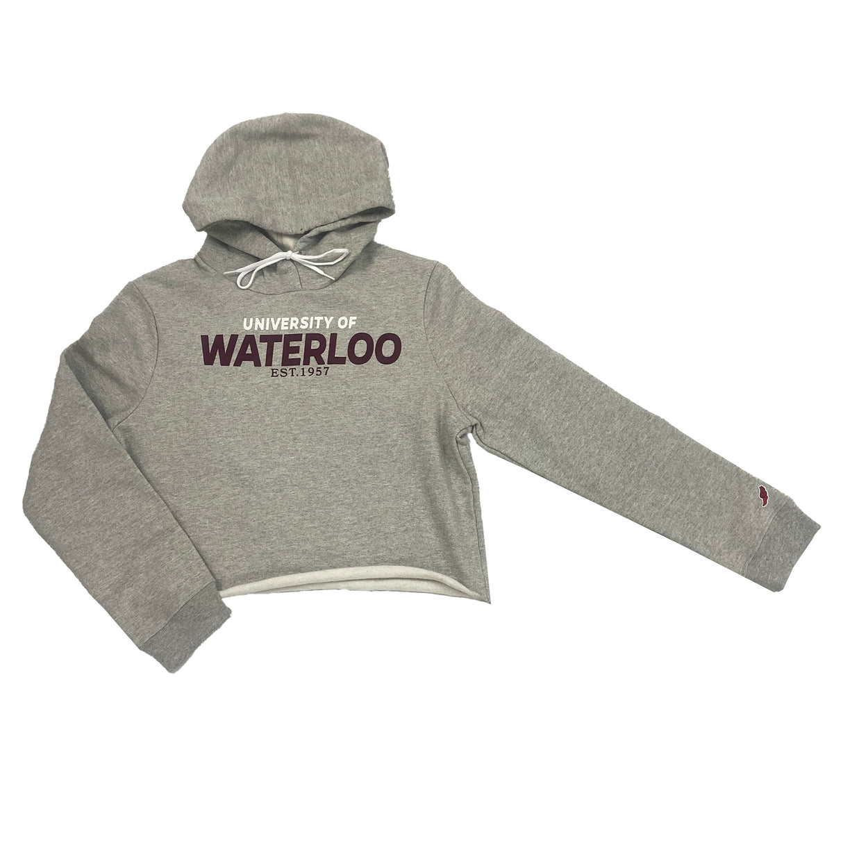 Picture of UWaterloo Cropped Hoodie Colour: Athletic Grey