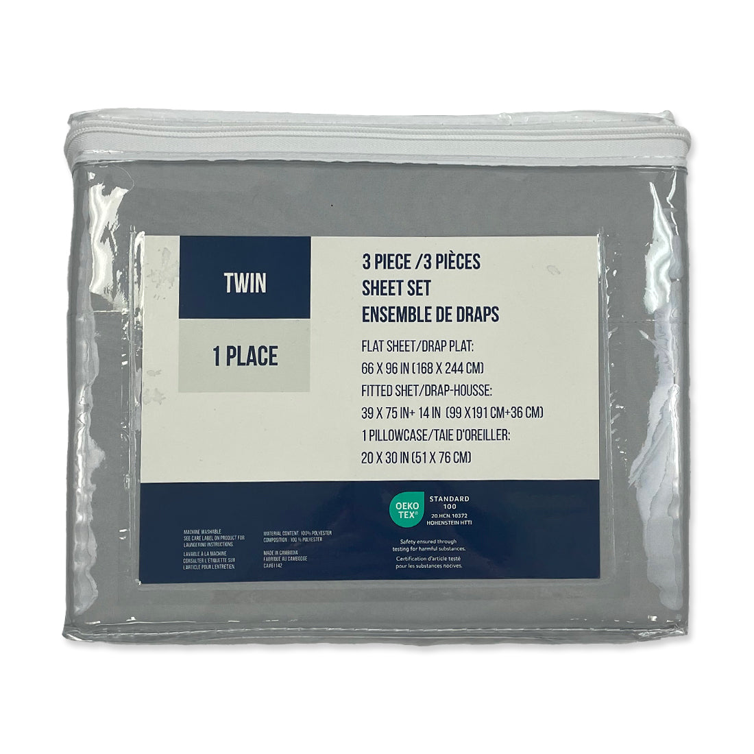 Picture of Twin Sheet Set Colour: Light Grey