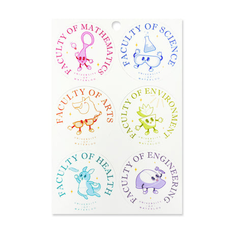 Picture of UWaterloo Faculty Sticker Sheet Colour: Multi