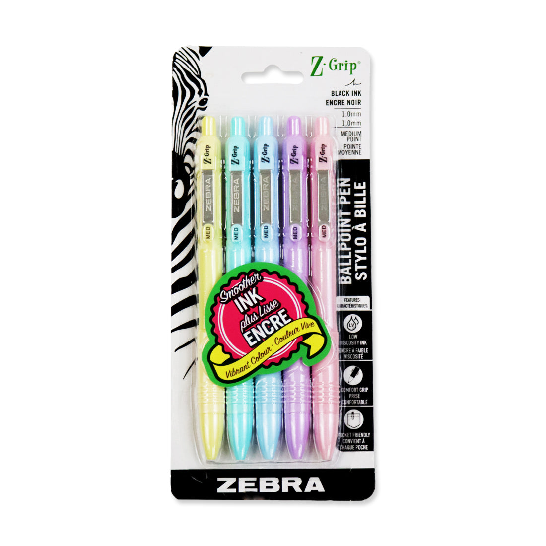 Picture of Z-Grip Pastel RT Ballpoint Pens 5 Pack