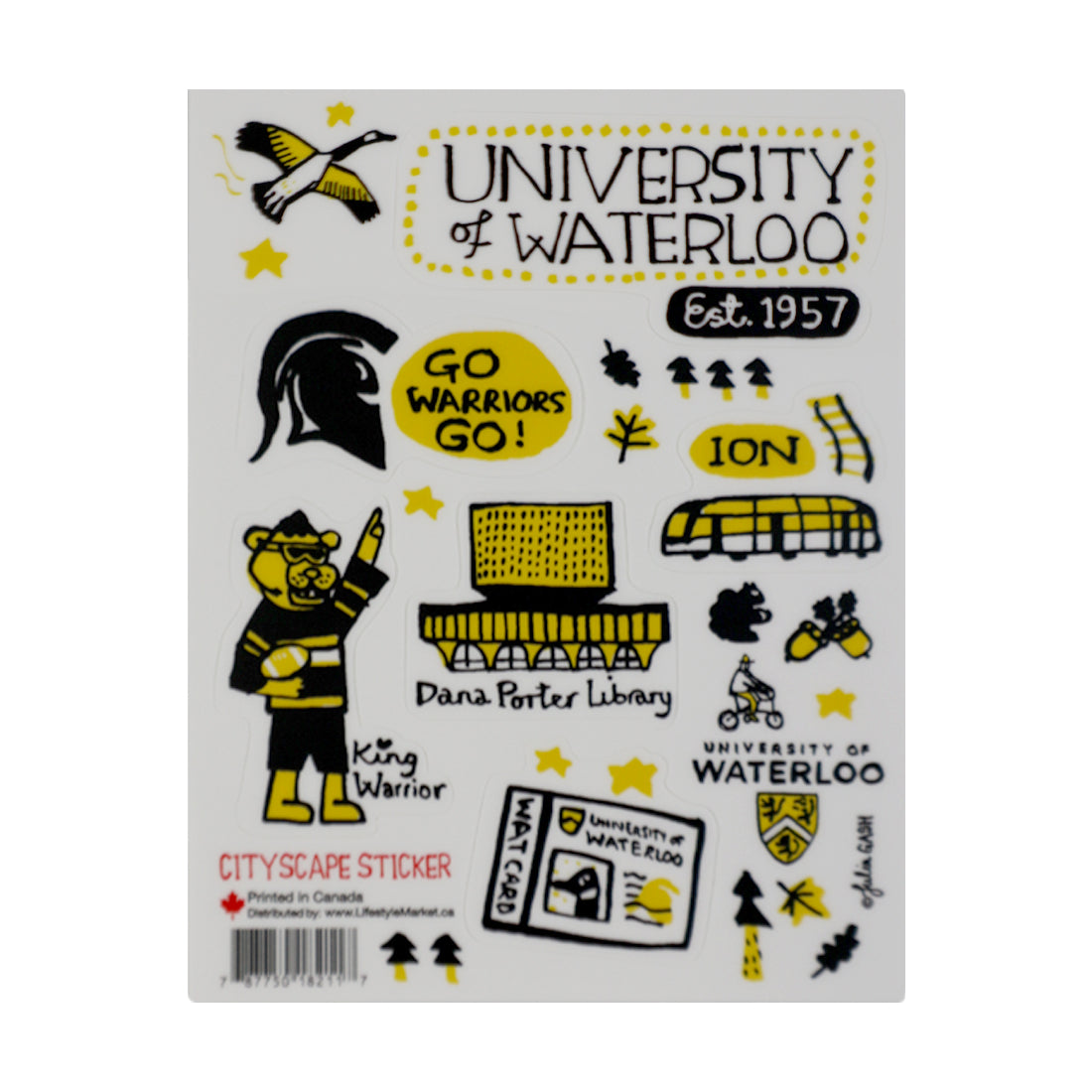 Picture of UWaterloo Julia Gash Sticker Sheet