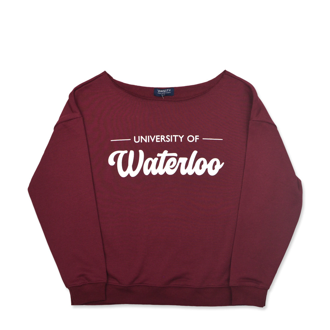 Picture of UWaterloo Open Neck Crewneck - Dark Red