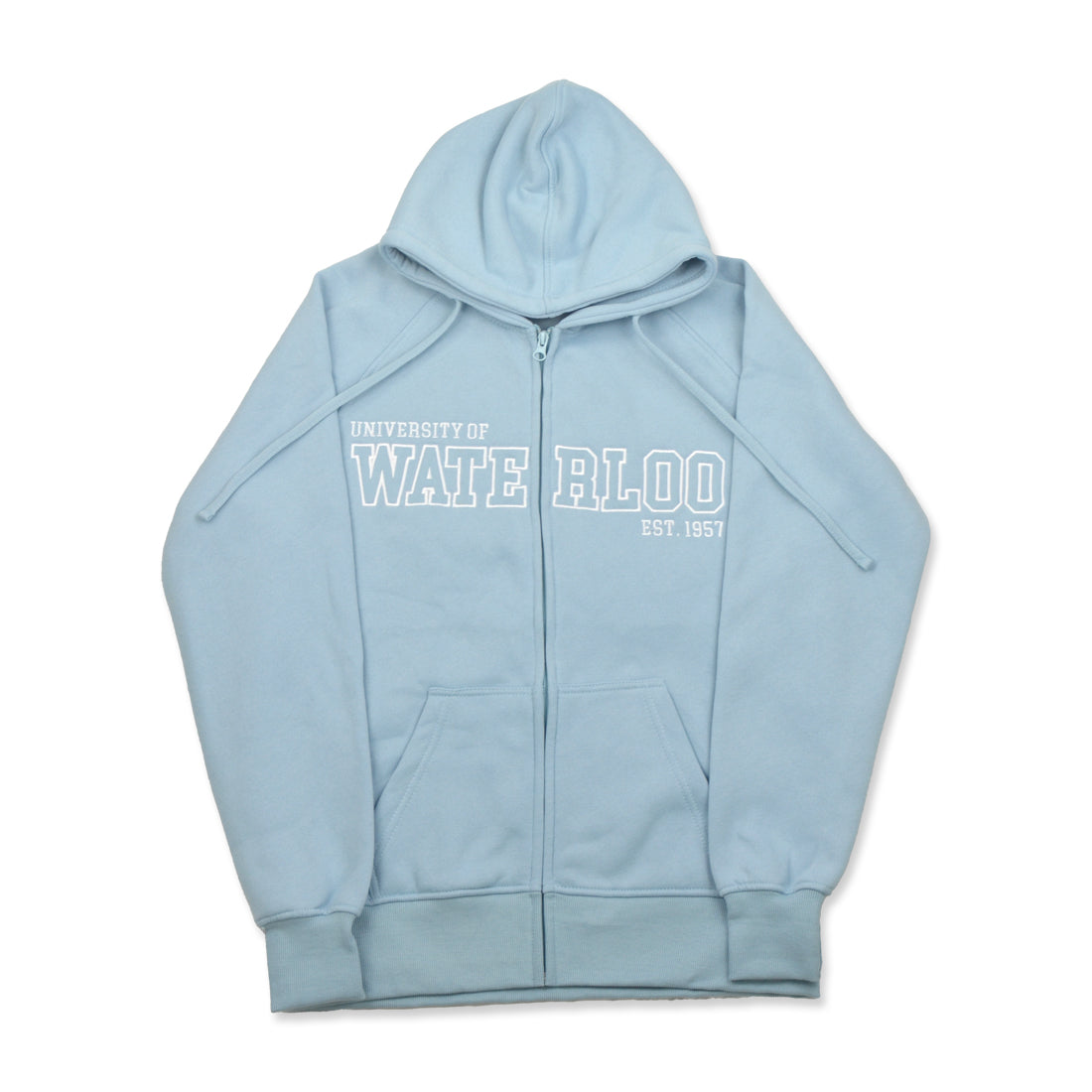 Picture of UWaterloo Varsity Full Zip Hoodie - Light Blue