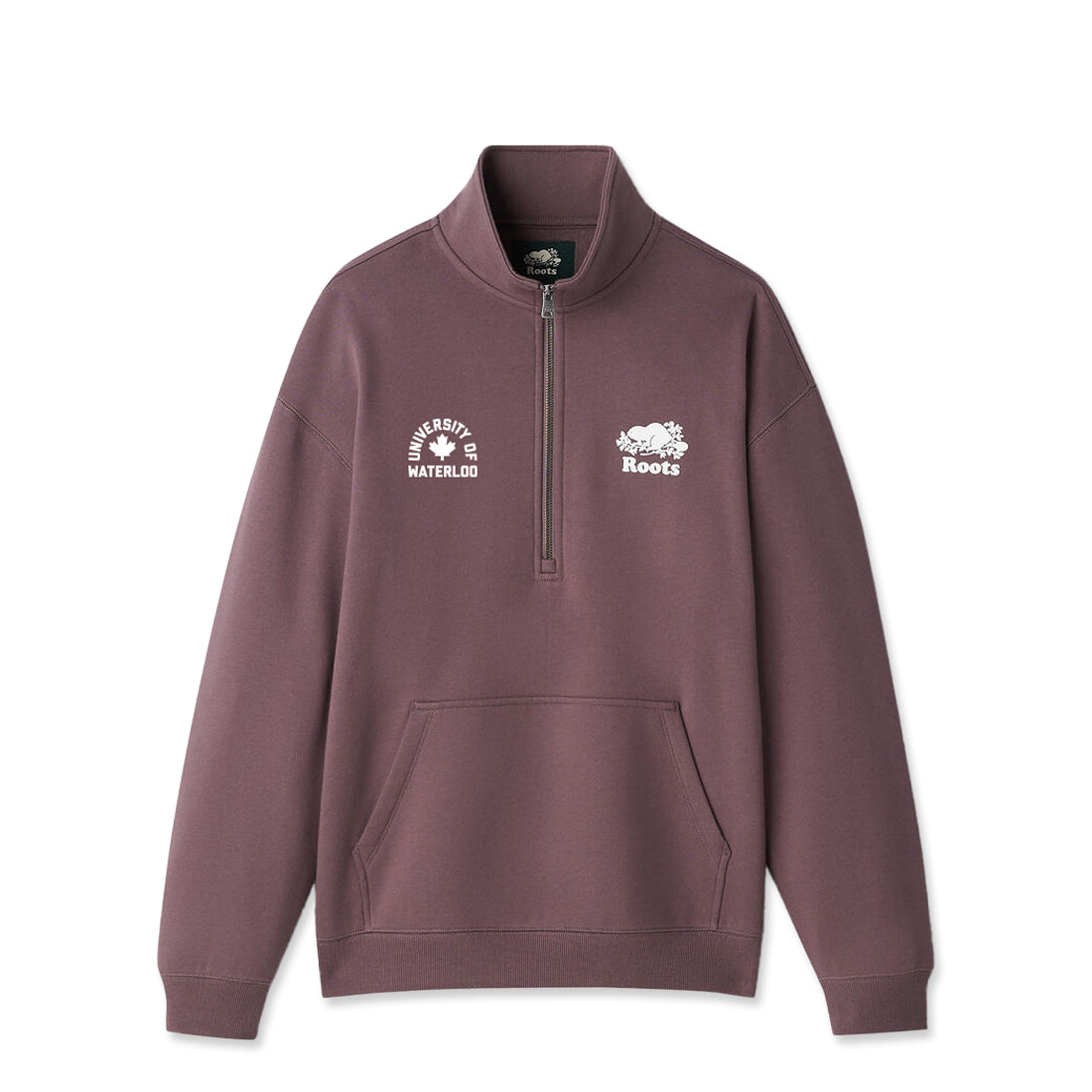 Picture of UWaterloo Roots Campus 1/4 Zip - Dark Brown