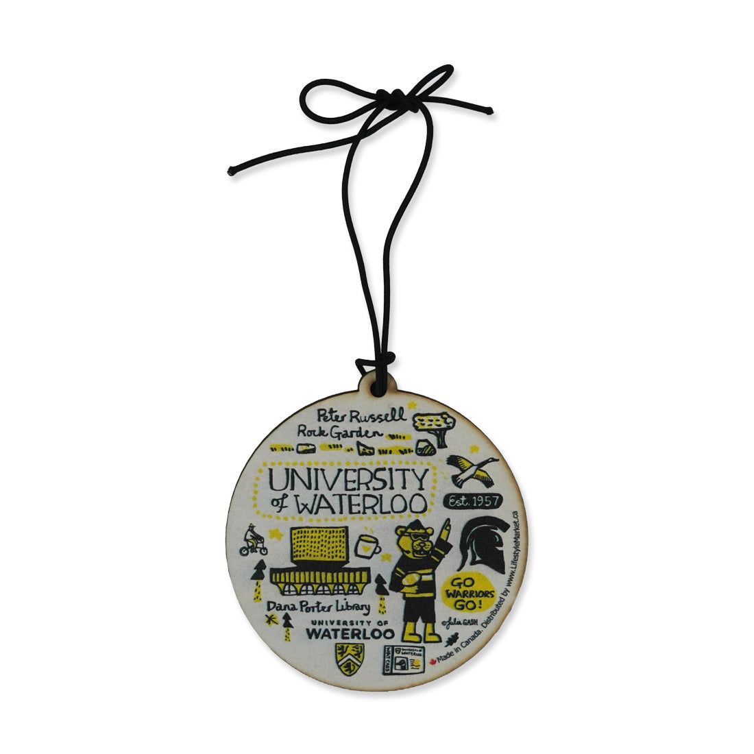Picture of UWaterloo Julia Gash Round Wood Ornament