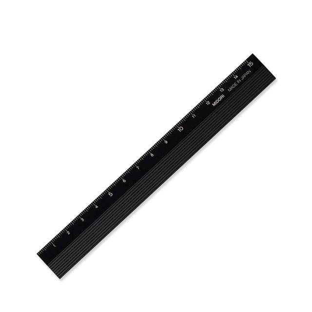 Picture of 15cm Aluminum Black Midori Ruler Colour: Black
