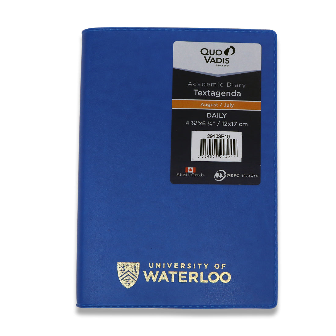 Picture of UWaterloo Quo Vadis Textagenda Daily Academic Agenda - Blue