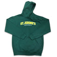 Green hoodie with "ST. JEROME'S UNIVERSITY" printed in yellow across the chest.