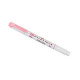 A double-ended mild pink highlighter with a white body and a pink cap.