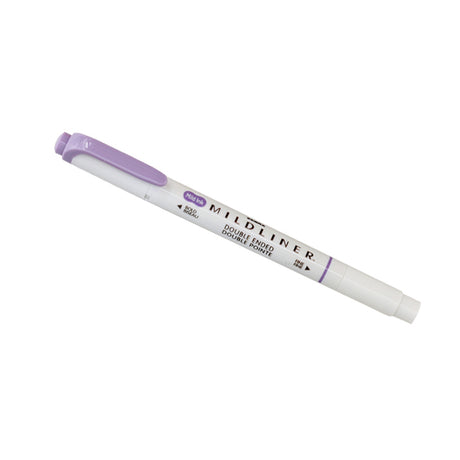 A double-ended marker with a lavender cap and barrel, labeled "Mildliner."
