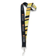 A black and yellow lanyard with "WATERLOO ALUMNI" text and a metal clip at the end.