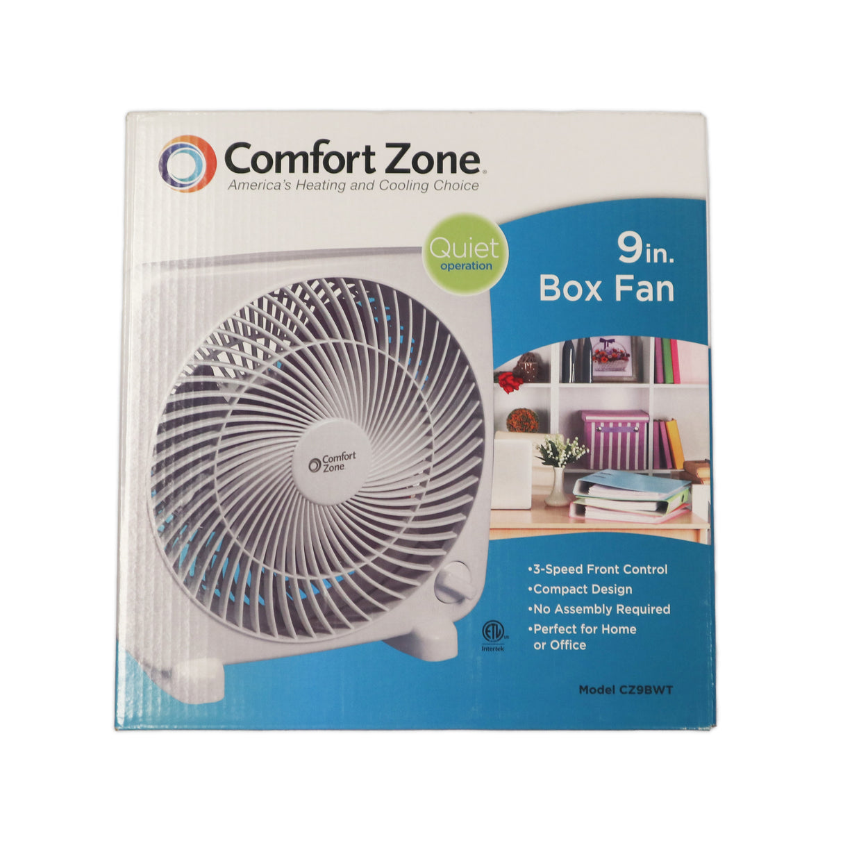 Picture of Comfort Zone 3 Speed 9-inch Portable Box Fan