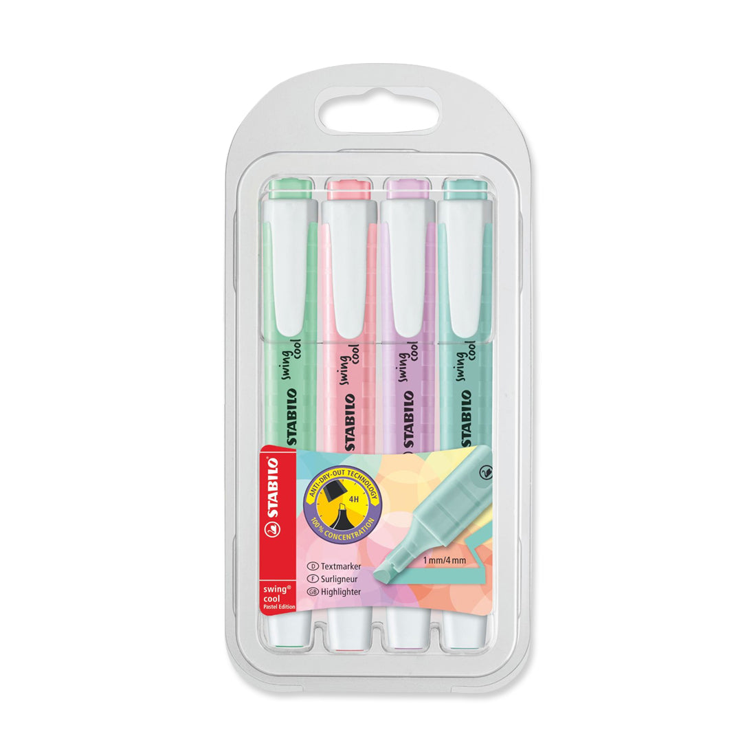 Picture of Stabilo Swing Cool Pastel Highlighter - 4Pack
