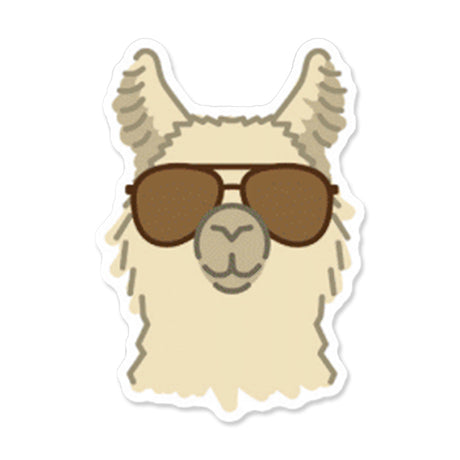 Picture of Wildlife + Pets Stickers Type: Llama Aviator