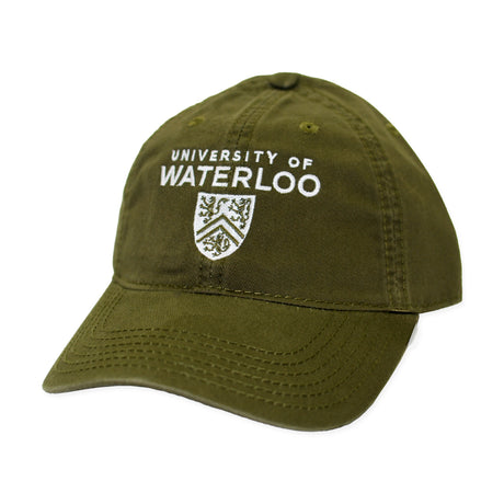 Picture of UWaterloo Shield Relaxed Twill Hat Colour: Olive Green