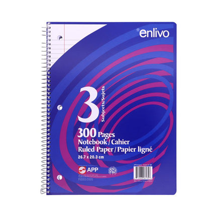 Picture of APP Coil Exercise Book - 3 Subject, Lined
