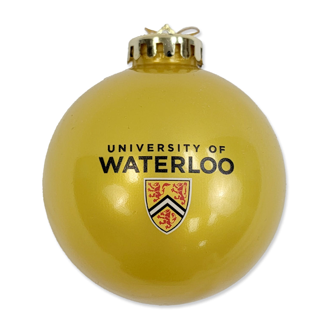 Picture of UWaterloo Gold Holiday Bauble Ornament