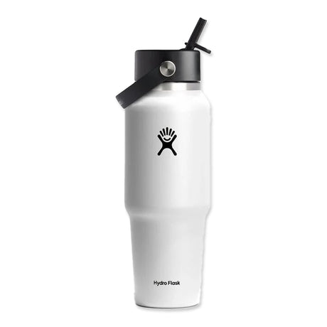 Picture of Hydro Flask Wide Mouth Flex Straw Cap Travel Bottle 32oz - White