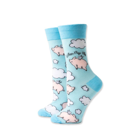 Picture of Two Left Feet Sock Co. Crew Socks Type: All Hogs Go To Heaven