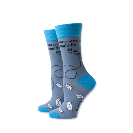 Picture of Two Left Feet Sock Co. Crew Socks Type: Meeting Could Be An Email