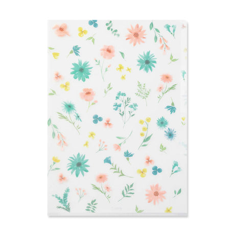 Picture of Midori 3-Pocket A4 Folder - Flowers