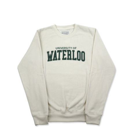 Picture of UWaterloo Soft Fleece Crewneck Colour: Forest Cream