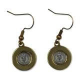 Picture of UWaterloo Ladies Gold Plated Pendant Earrings - Metallic Silver