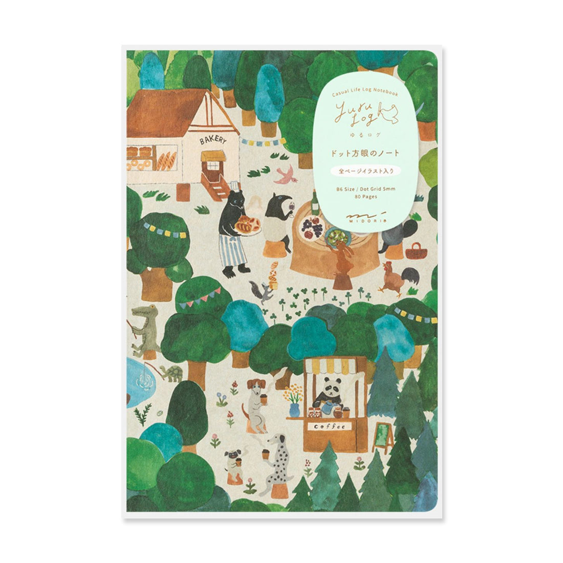 Picture of Midori B6 YURU LOG Notebook - ForestAnimalPatterns