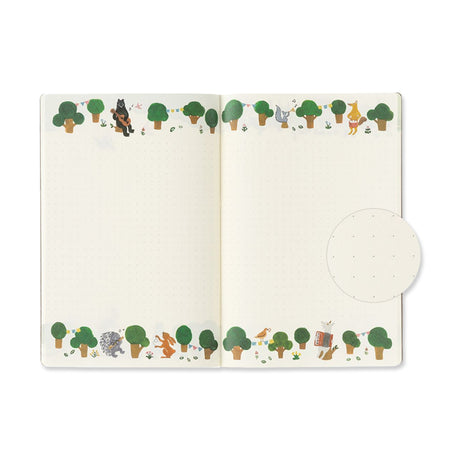 Picture of Midori B6 YURU LOG Notebook - ForestAnimalPatterns