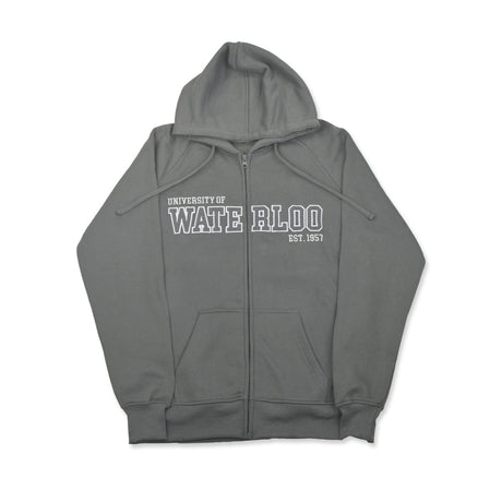 Picture of UWaterloo Varsity Full Zip Hoodie - Dark Grey