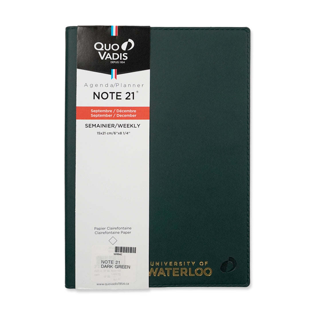 Picture of UWaterloo Quo Vadis Scholar Academic Agenda - Dark Green