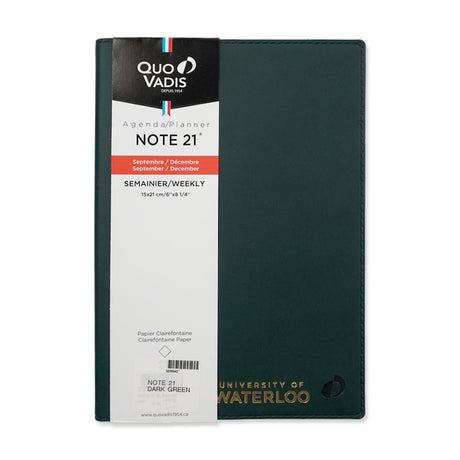 Picture of UWaterloo Quo Vadis Scholar Academic Agenda - Dark Green