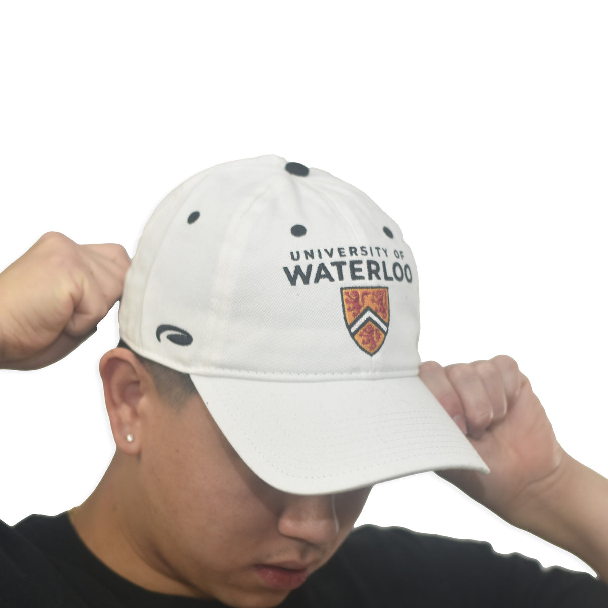 Alternate view of UWaterloo Pukka Baseball Hat with Full-Colour Logo Colour: White