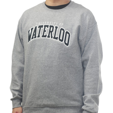 Alternate view of UWaterloo Classic Crewneck Colour: Athletic Grey
