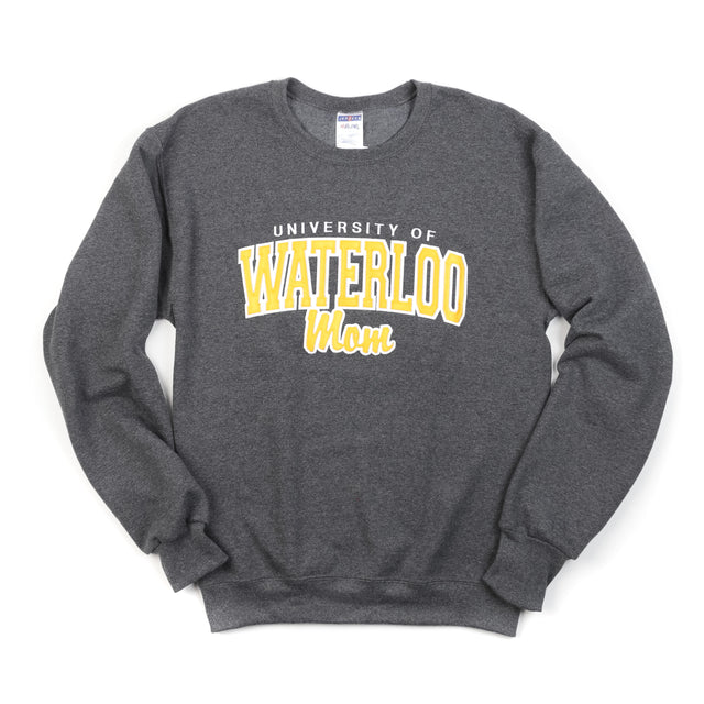 Picture of UWaterloo Mom Crewneck - Centred Logo - Dark Grey