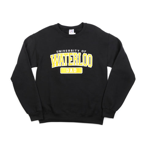 Picture of UWaterloo Dad Crewneck - Centred Logo - Black