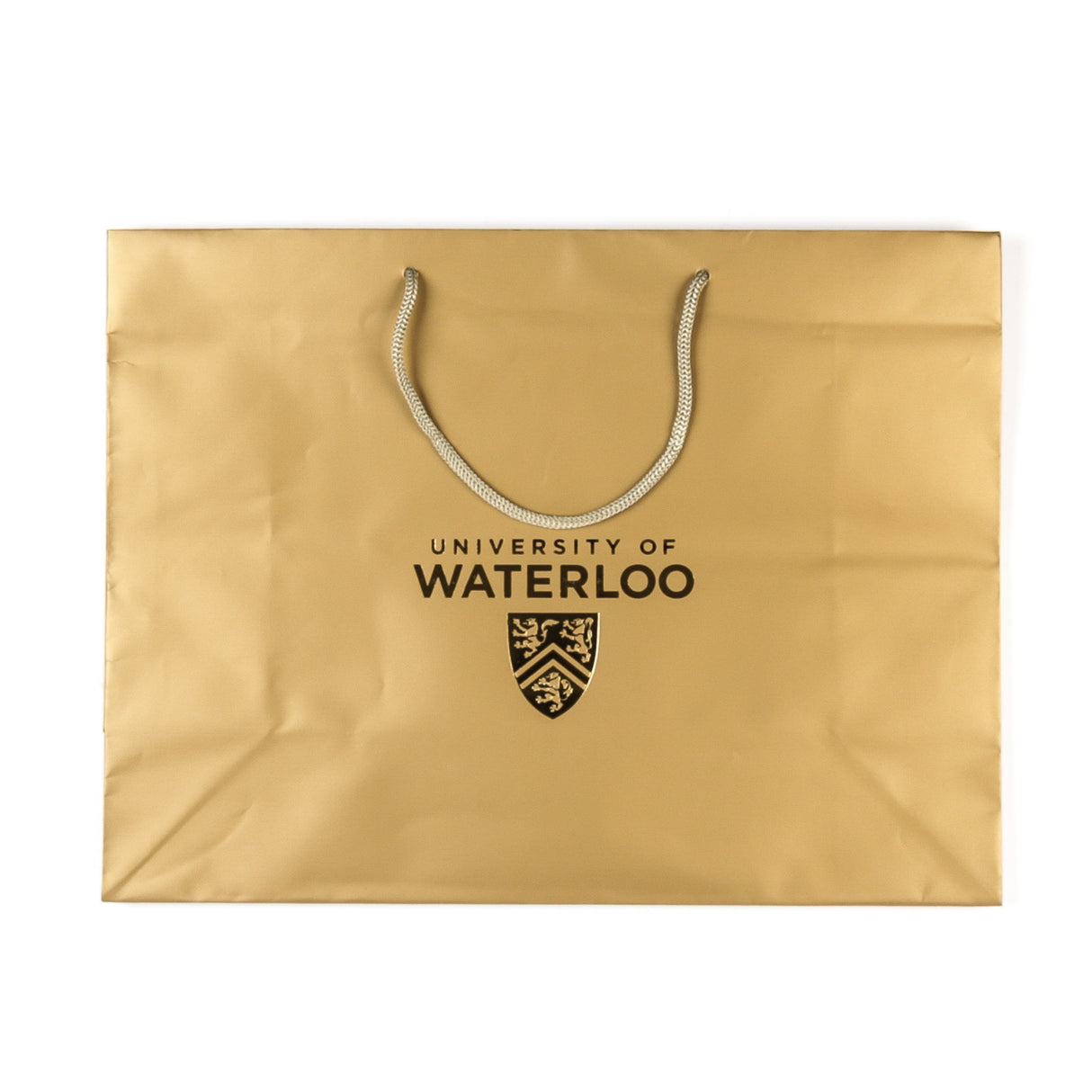 Picture of UWaterloo Gold Laminated Gift Bag Colour: Gold