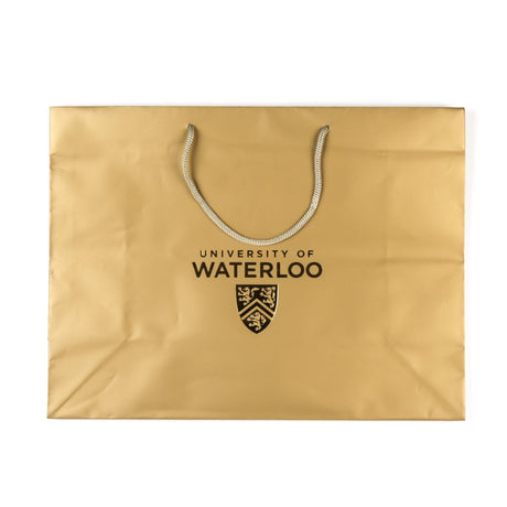 Picture of UWaterloo Gold Laminated Gift Bag Colour: Gold