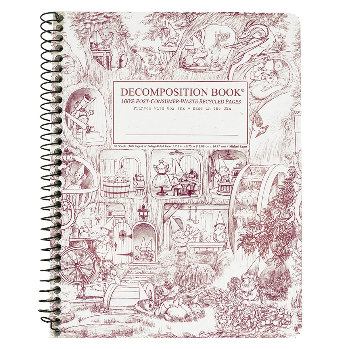 Picture of Decomposition Notebook - Coil - Lined Cover Art: Gnome Home