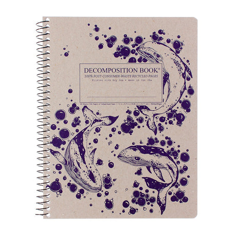 Picture of Decomposition Notebook - Coil - Lined Cover Art: Humpback Whales
